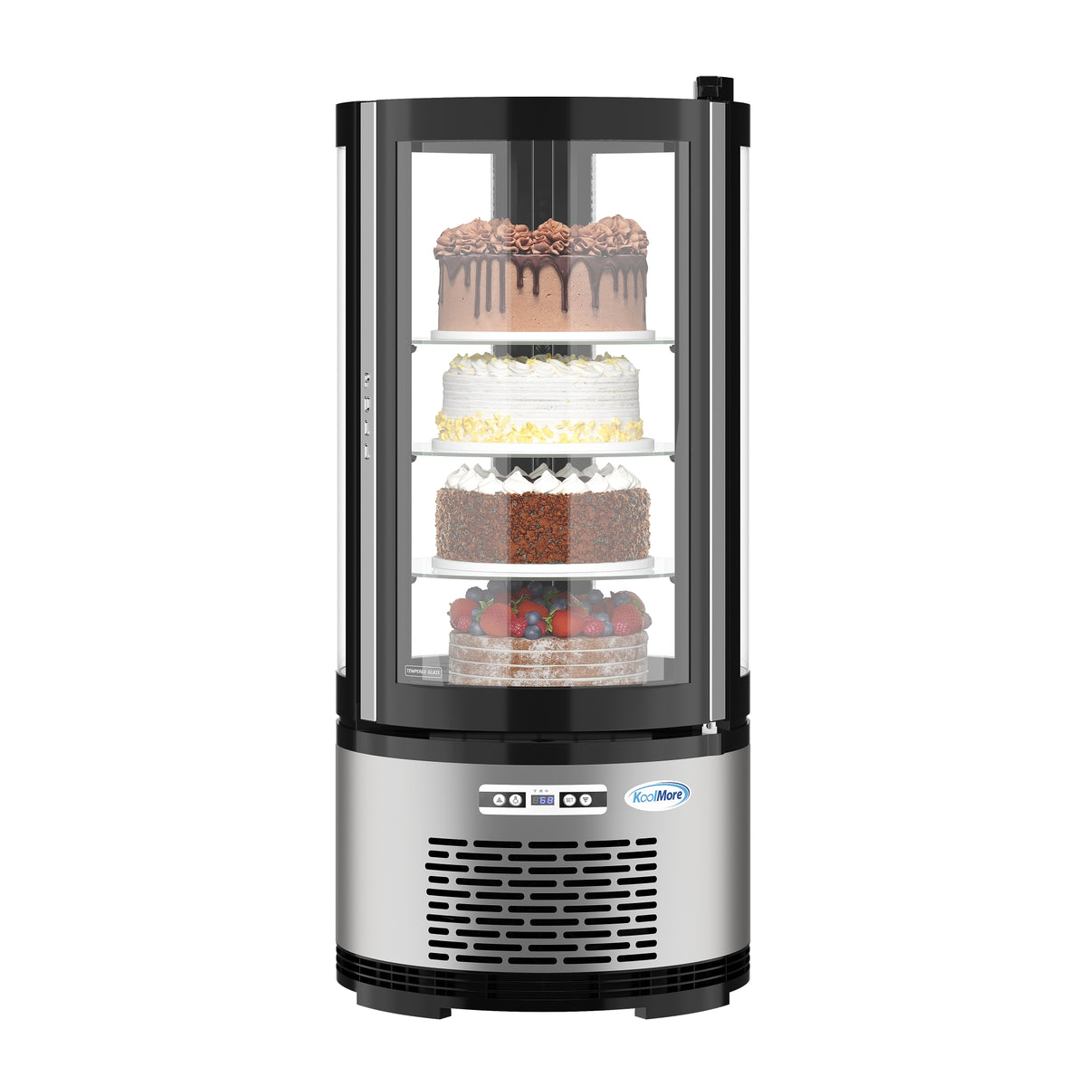 KoolMore CDUR-3C 19-Inch Refrigerated Countertop Display Case — Stainless-Steel