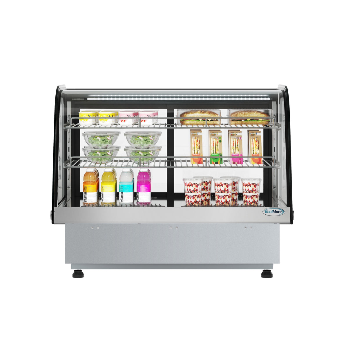 KoolMore DICDC-160-BK Refrigerated Countertop Display Case β 2 Doors, Stainless-Steel
