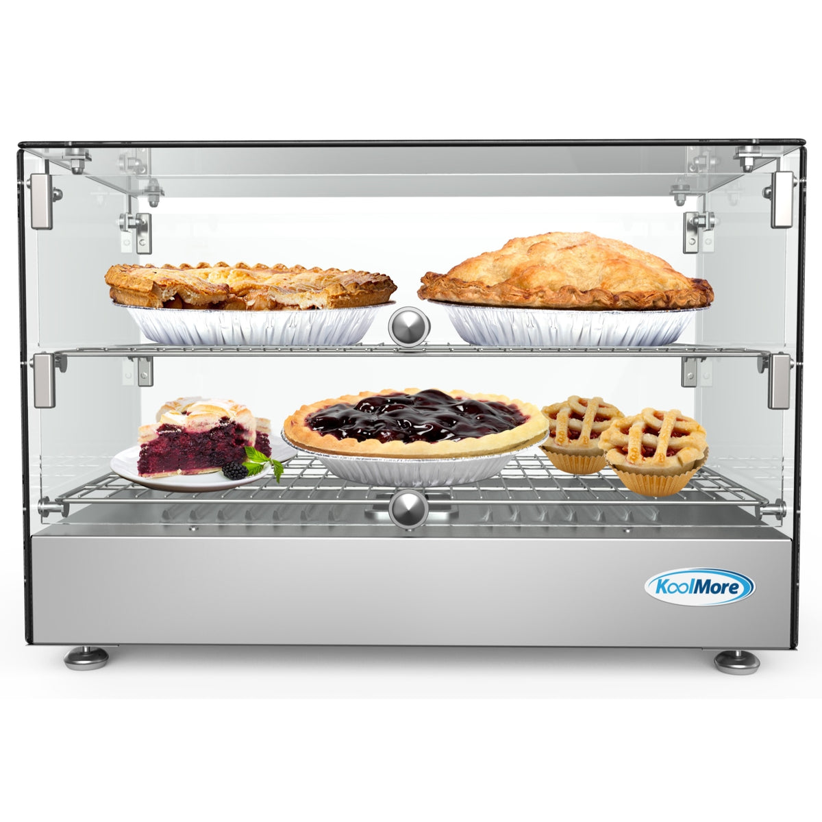 KoolMore HDC-1.7C 22-Inch Heated Countertop Display Case — 1.7 cu. ft., Stainless-Steel