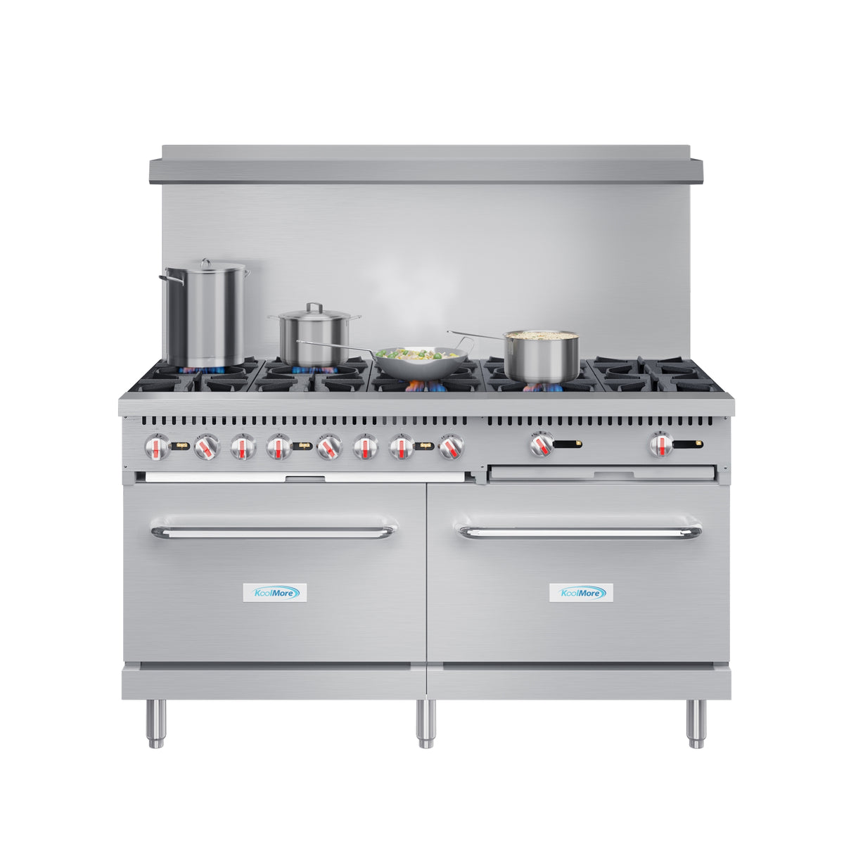 KoolMore KM-CR60-LP 60-Inch Gas Range — 10 Burners, Stainless-Steel