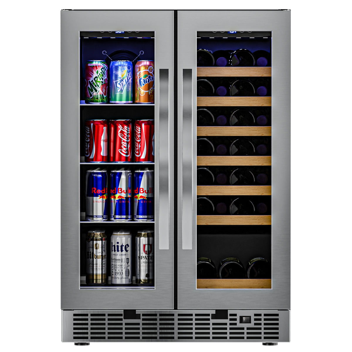 KoolMore KM-CWB1830-SS 24-Inch Compact Refrigerator — 4 cu. ft., 2 Doors, Black