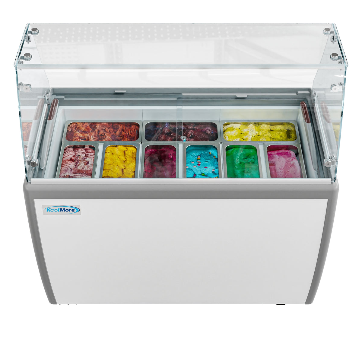 KoolMore KM-GDC-49SD-FG 50-Inch Gelato Dipping Cabinet — 13 cu. ft., 2 Doors, White