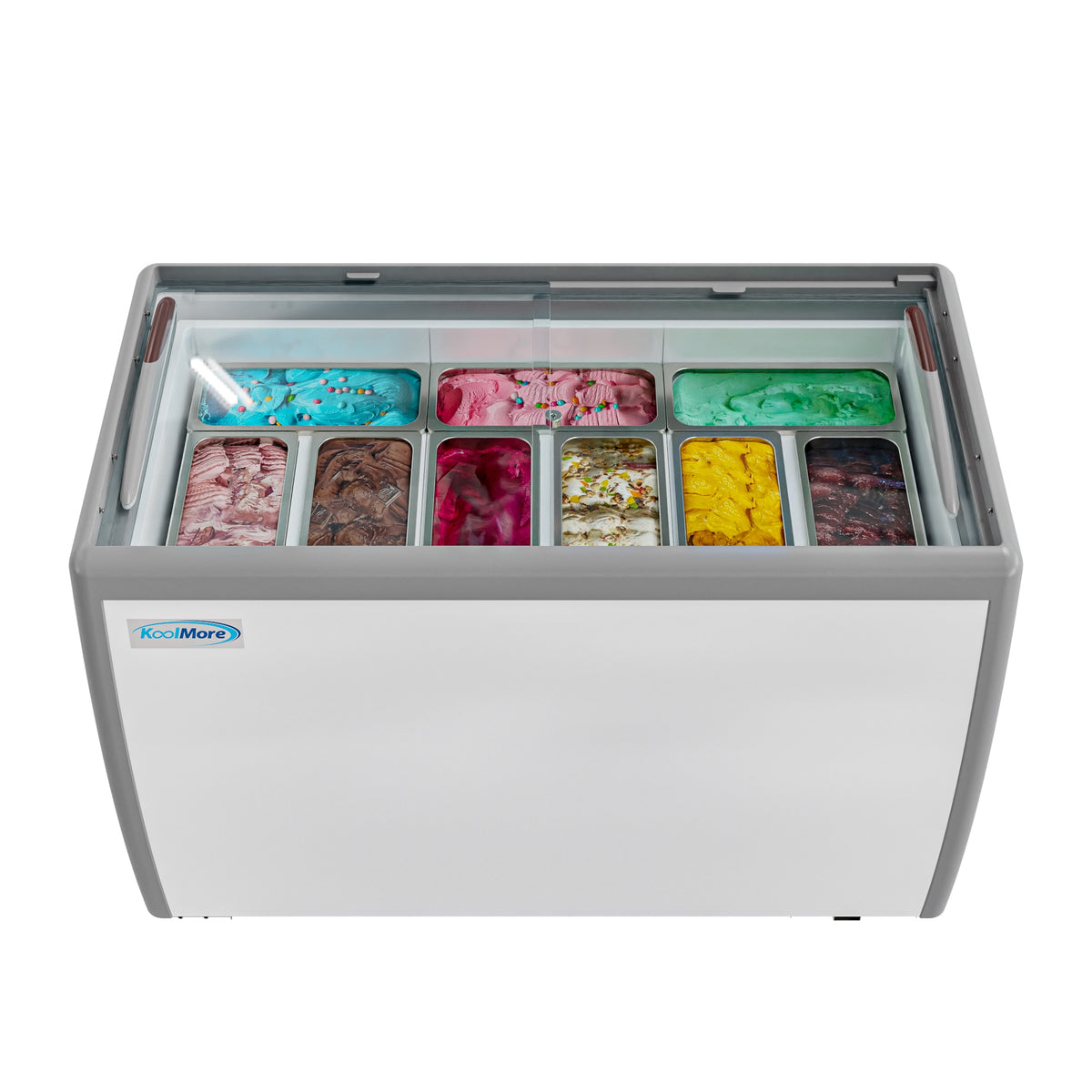 KoolMore KM-GDC-49SD 50-Inch Gelato Dipping Cabinet — 13 cu. ft., 2 Doors, White