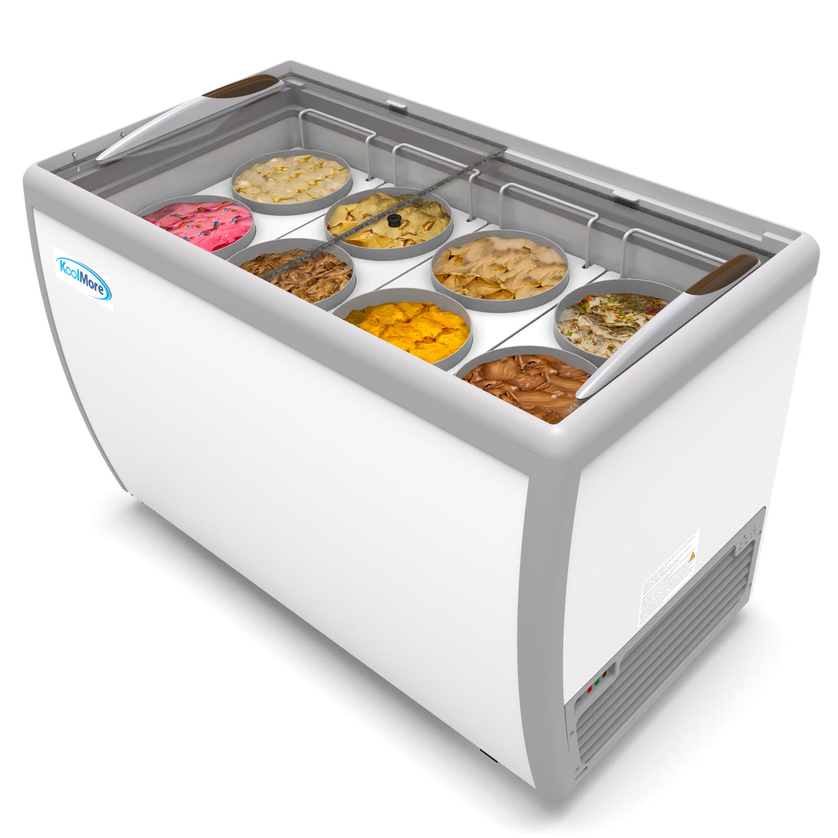 KoolMore KM-ICD-49SD 50-Inch Ice Cream Dipping Cabinet — 13 cu. ft., 2 Doors, White
