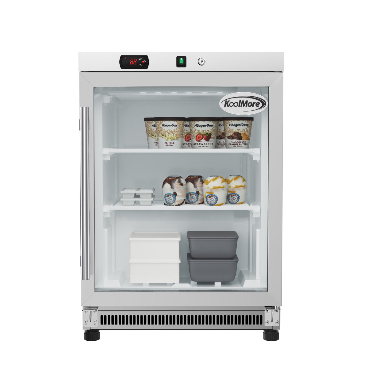 KoolMore KM-MDF46GD 24-Inch Countertop Glass Door Freezer — 4.6 cu. ft., 1 Door