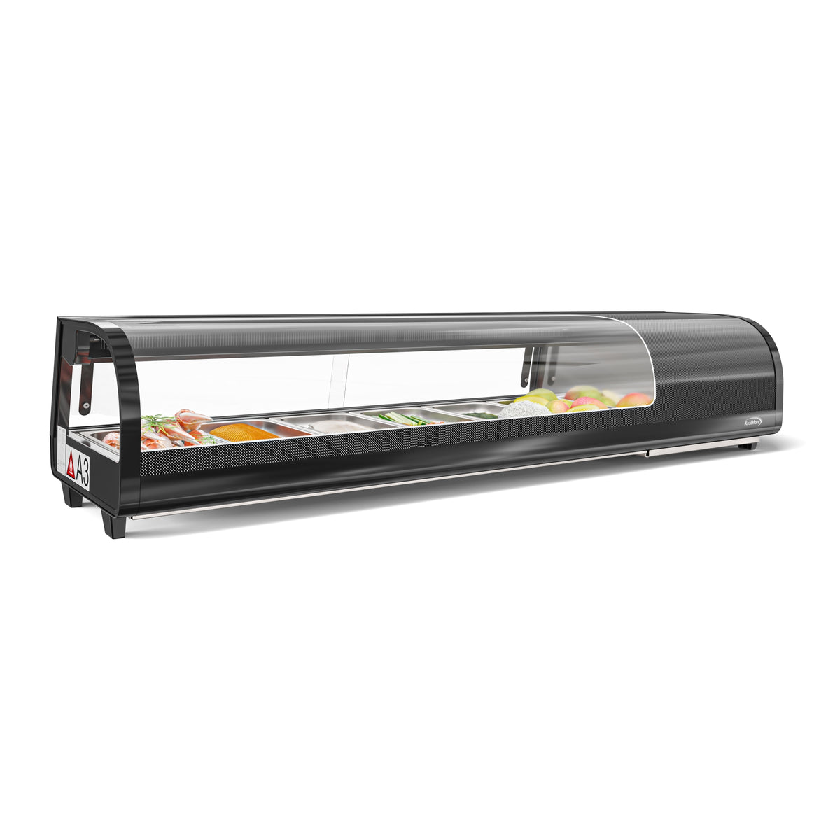 KoolMore KM-SR60-BK 60-Inch Refrigerated Sushi Display Case — 2 Doors, Black