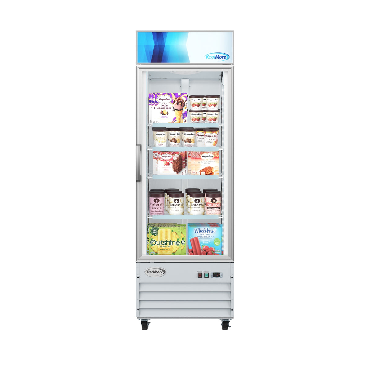 KoolMore MDF-1GD-13C-WH 27-Inch Glass Door Merchandiser Freezer — 13 cu. ft., 1 Door