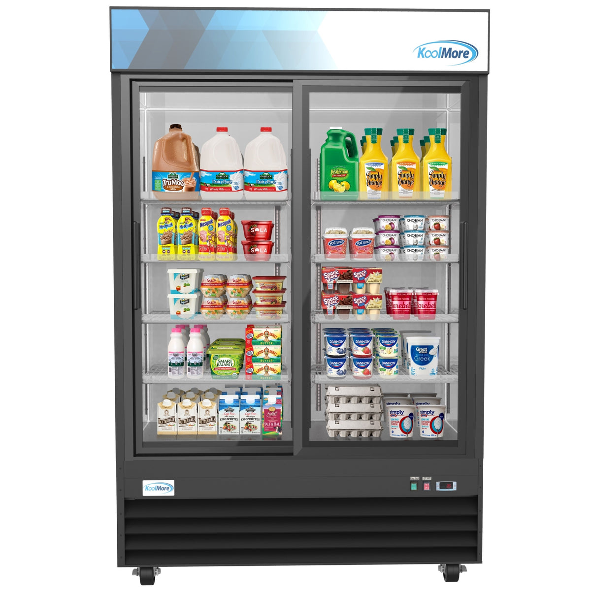 KoolMore MDR-2D-GSLD 53-Inch Glass Door Merchandiser Refrigerator β 45 cu. ft., 2 Doors