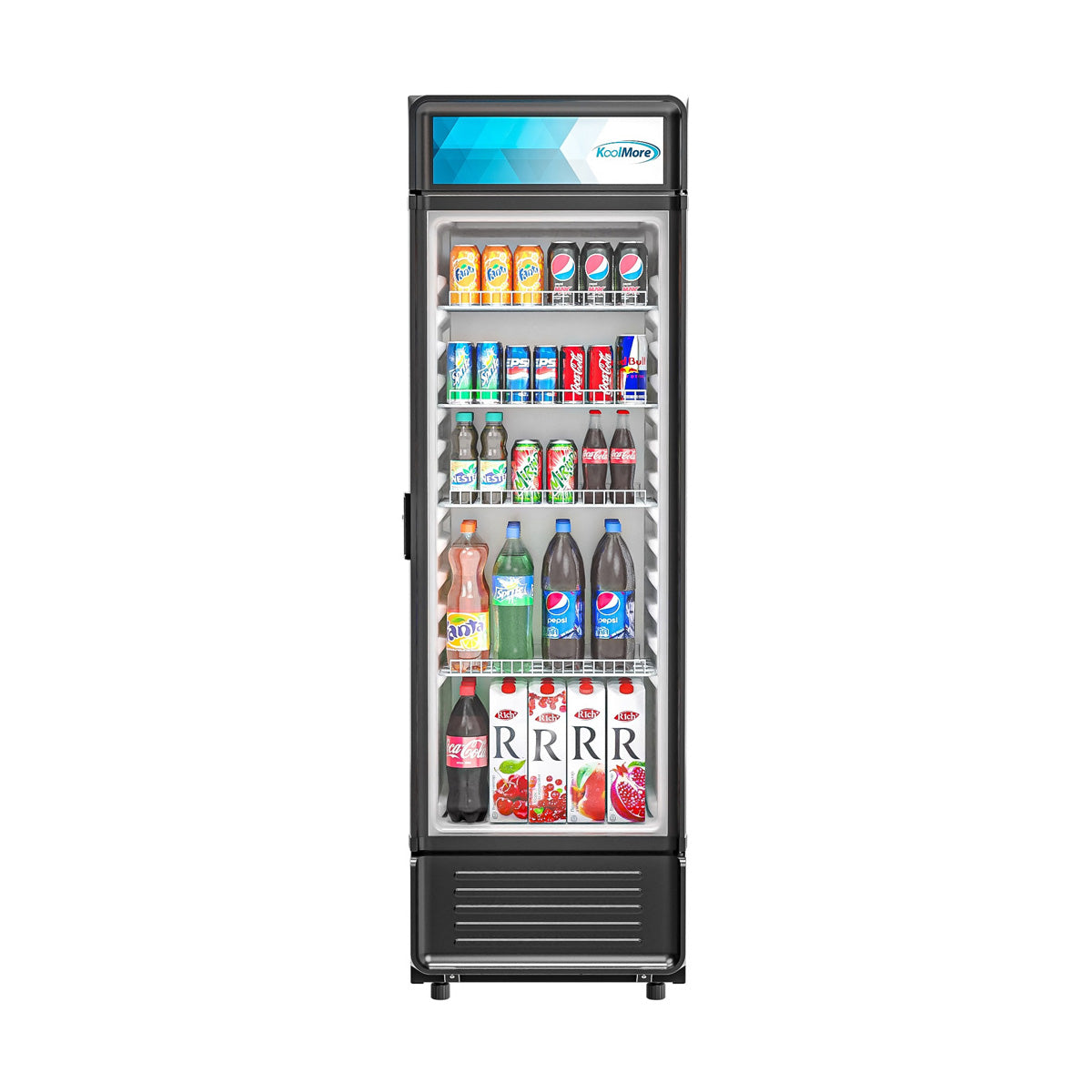 KoolMore MDR-9CP 22-Inch Glass Door Merchandiser Refrigerator — 9 cu. ft., 1 Door