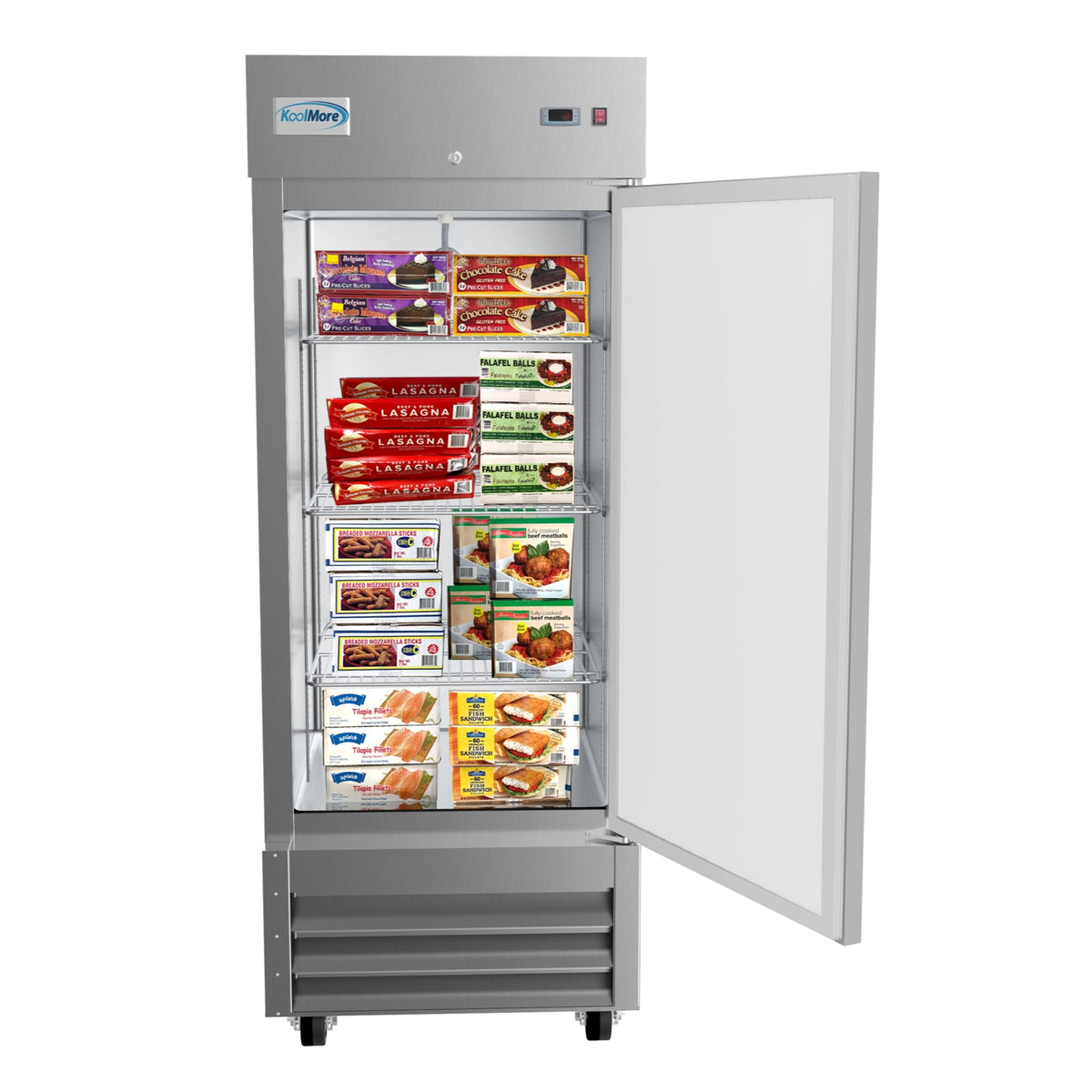 KoolMore RIF-1D-SS 29-Inch Reach-In Freezer β 23 cu. ft., 1 Door