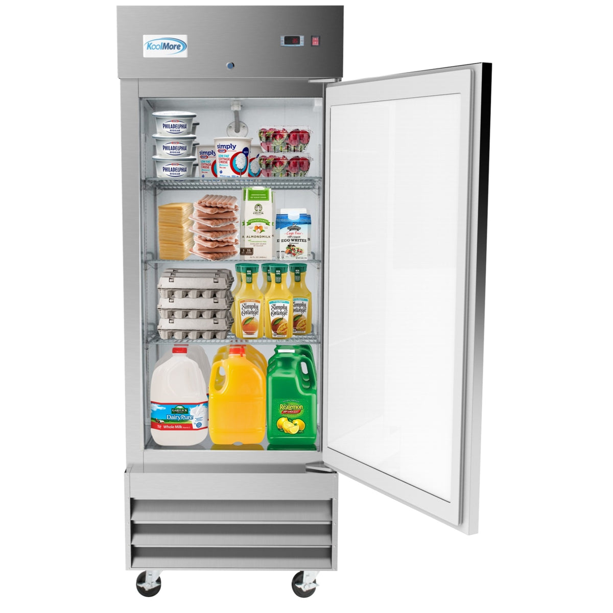 KoolMore RIR-1D-SS-19C 29-Inch Reach-In Refrigerator β 15.5 cu. ft., 1 Door
