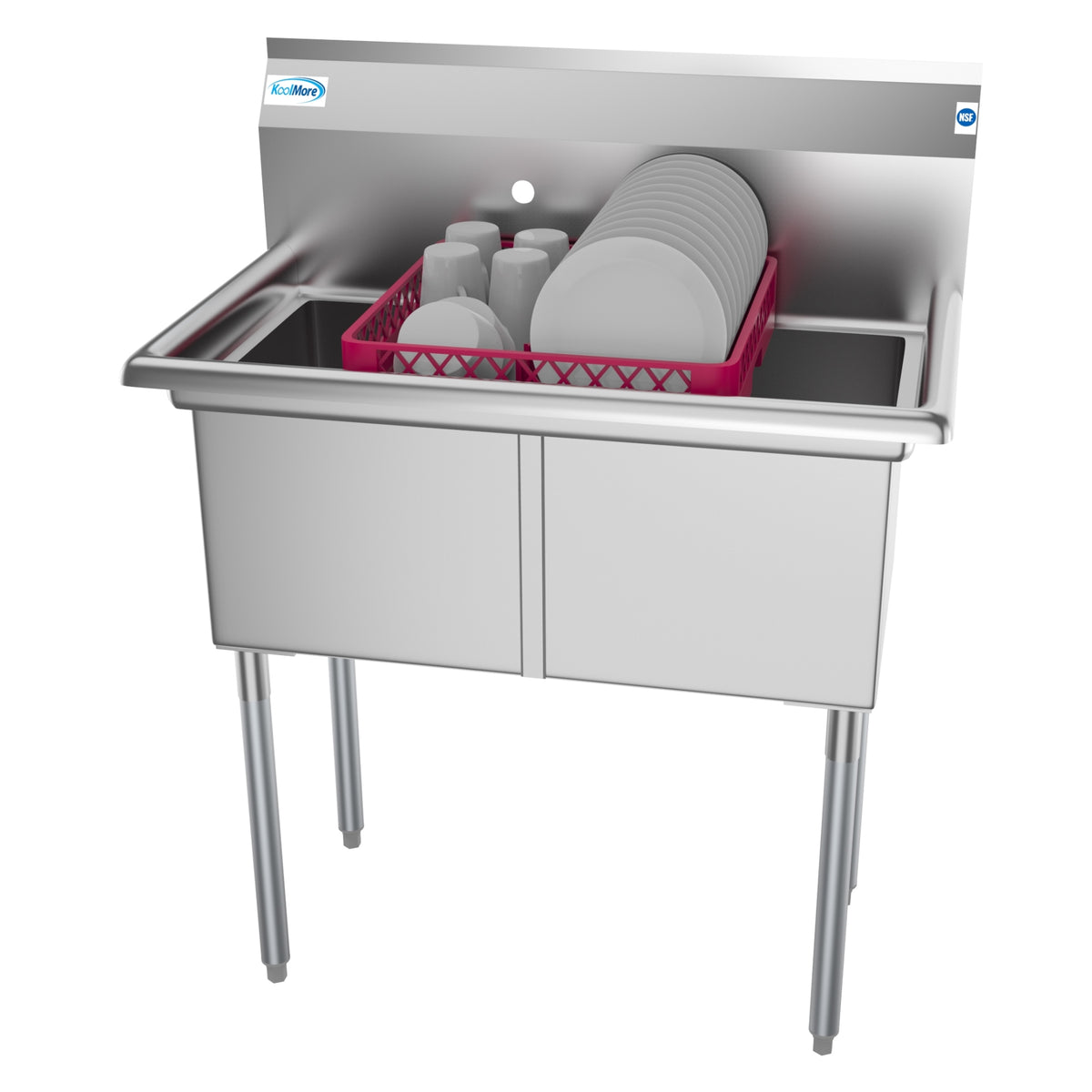 KoolMore SB151512-N3 36-Inch Two Compartment Sink β Stainless-Steel