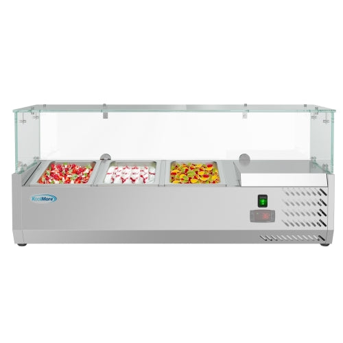 KoolMore SCDC-3P-SSL 40-Inch Refrigerated Condiment Station β Stainless-Steel