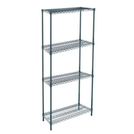 14"D x 24"L x 64"H Green Epoxy Wire Shelving Kit, 4-Shelf, NSF Listed