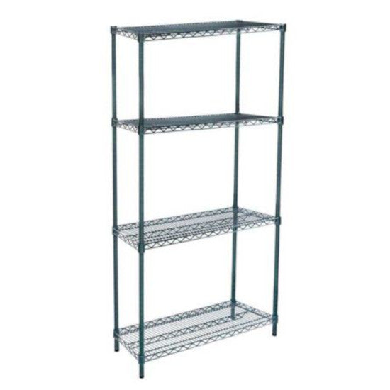 14"D x 42"L x 64"H Green Epoxy Wire Shelving Kit, 4-Shelf, NSF Listed