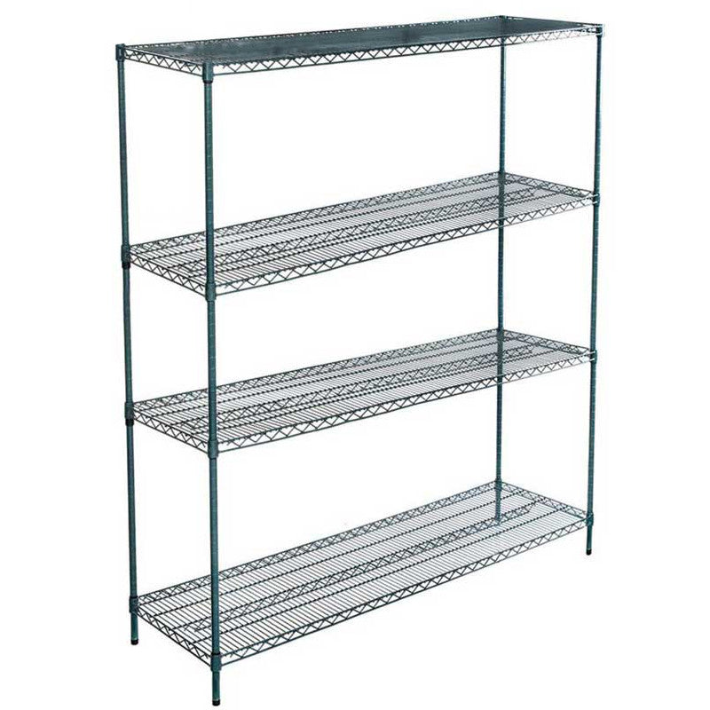 21"D x 54"L x 64"H Green Epoxy Wire Shelving Kit, 4-Shelf, NSF Listed