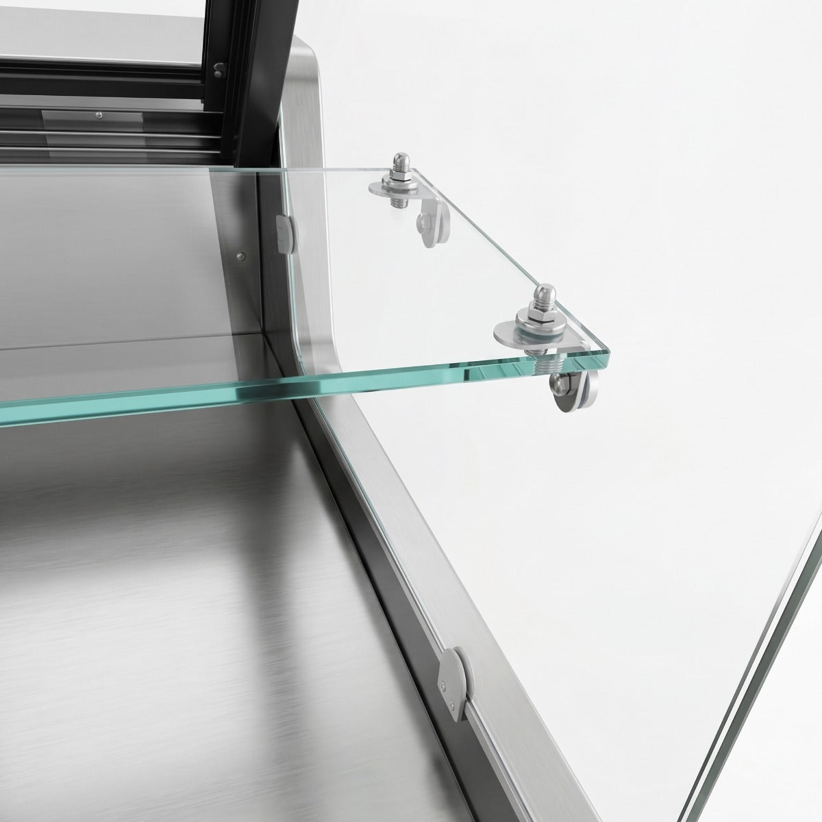 Coldline LDC98 102" Refrigerated Flat Glass Meat Deli Case with Rear Storage