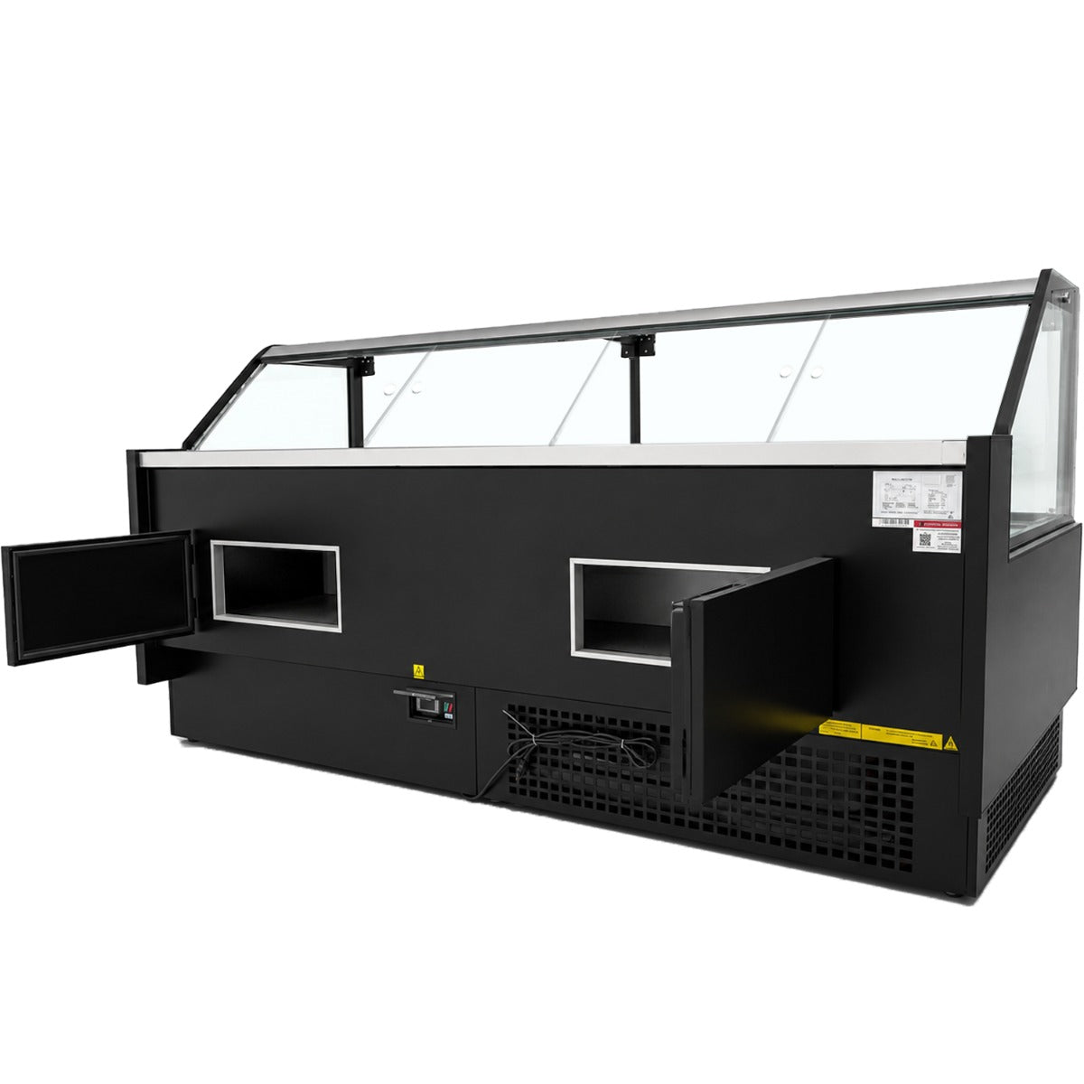 Coldline LDCD102 102" Deep Depth Refrigerated Flat Straight Glass Meat Deli Case with Rear Storage