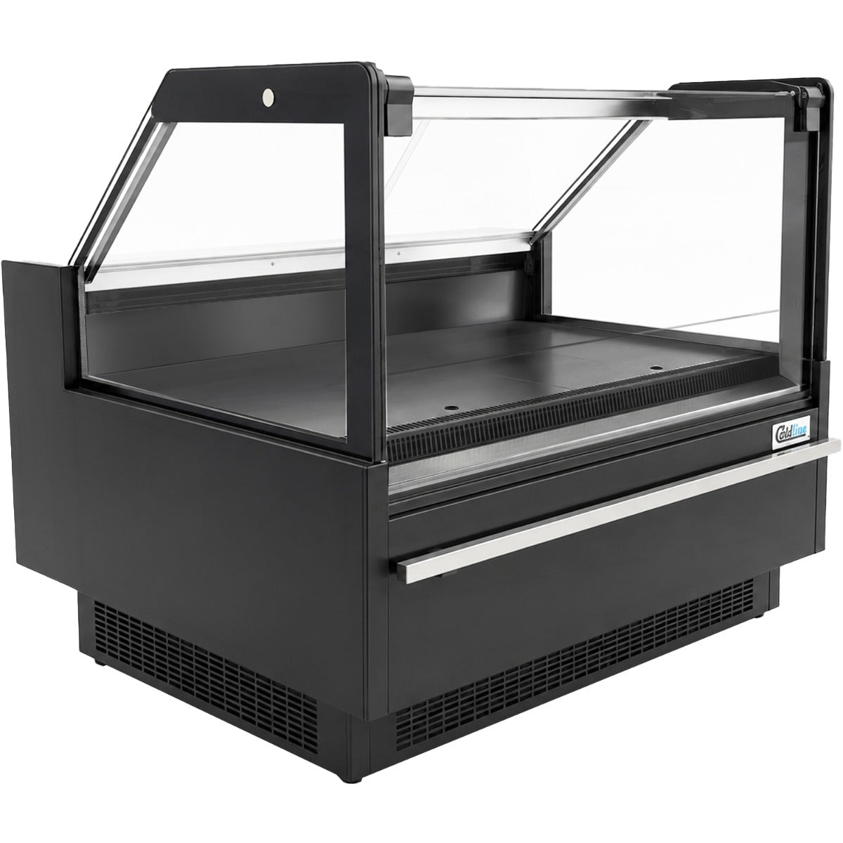 Coldline LDCD52 52" Deep Depth Refrigerated Flat Straight Glass Meat Deli Case with Rear Storage
