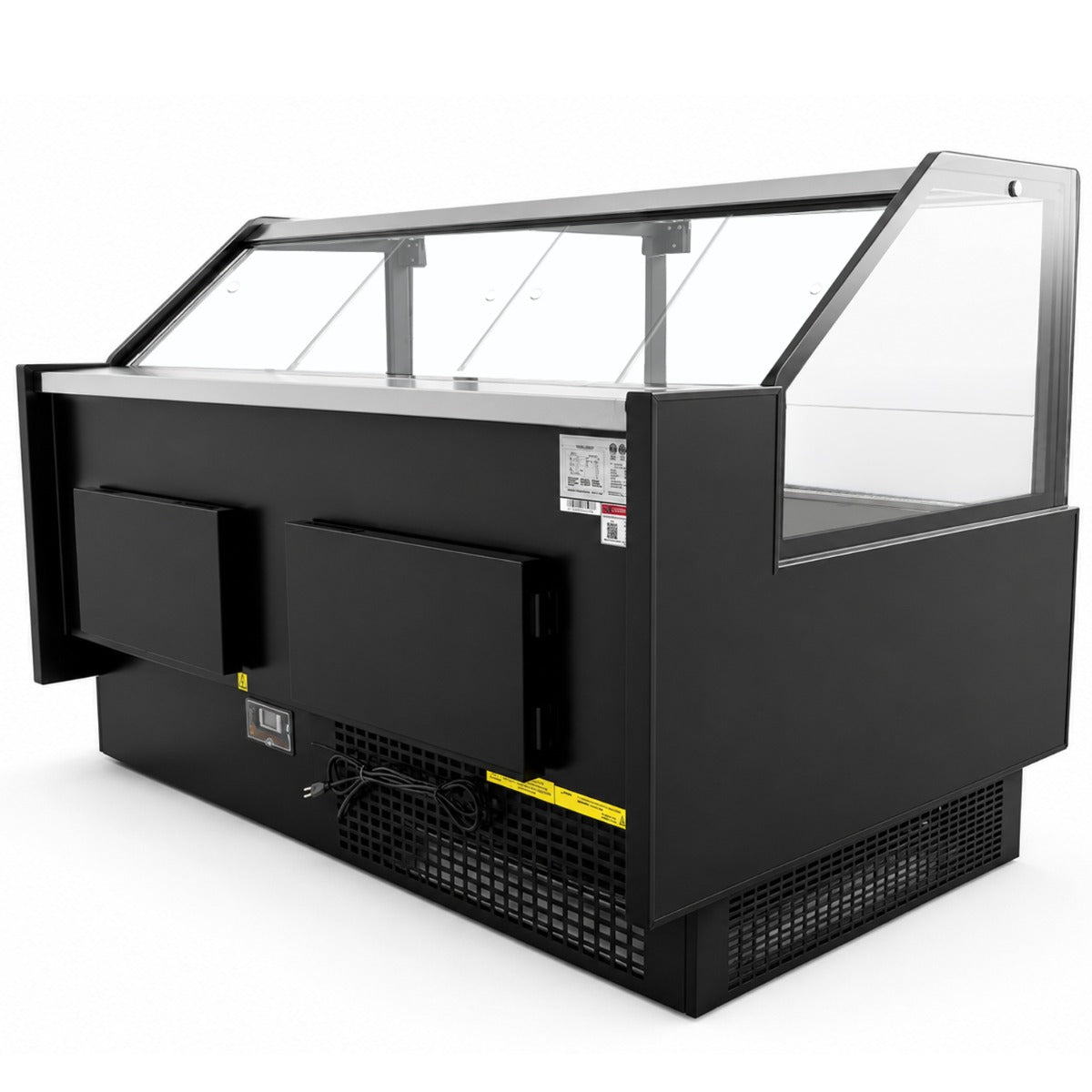 Coldline LDCD77 77" Deep Depth Refrigerated Flat Straight Glass Meat Deli Case with Rear Storage