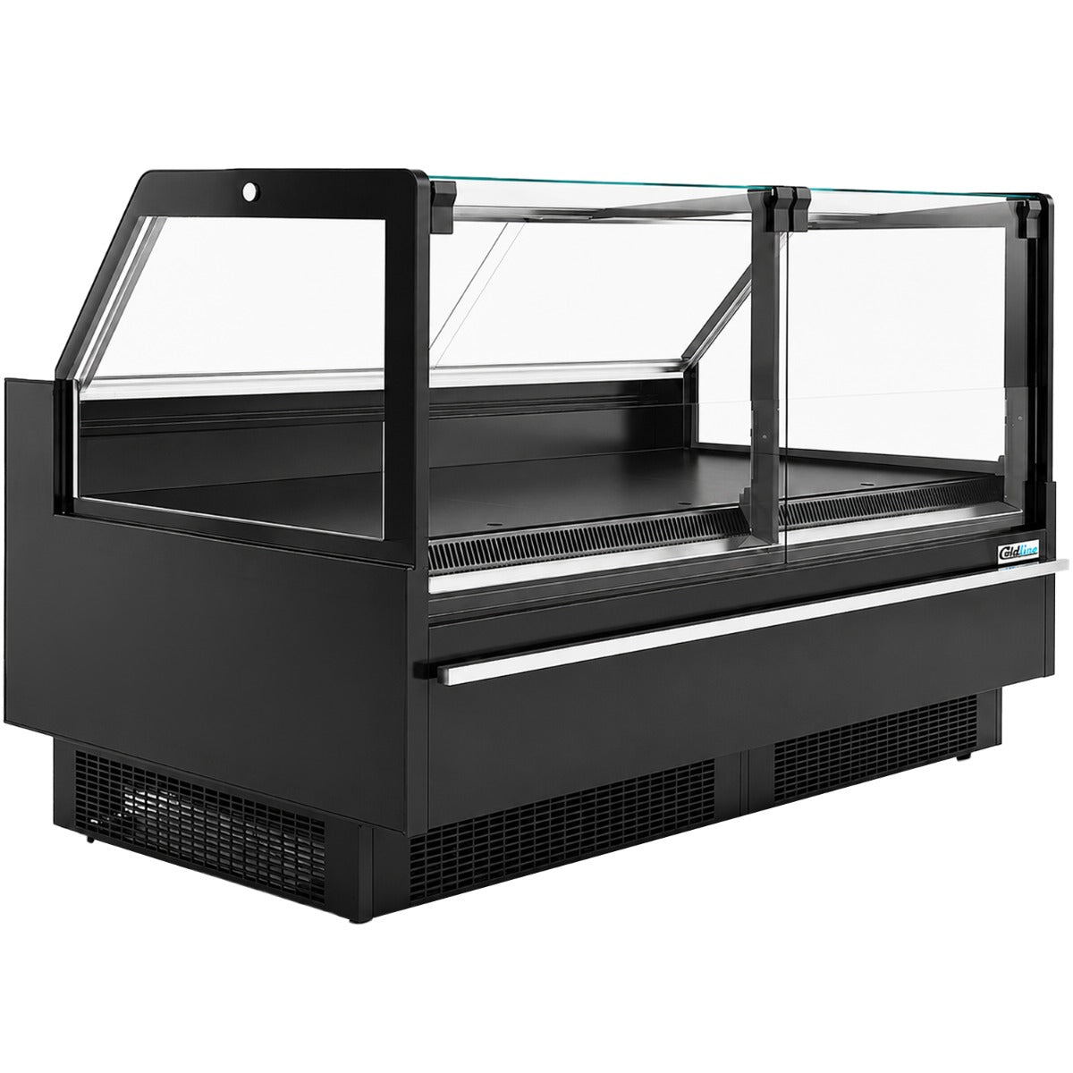 Coldline LDCD77 77" Deep Depth Refrigerated Flat Straight Glass Meat Deli Case with Rear Storage