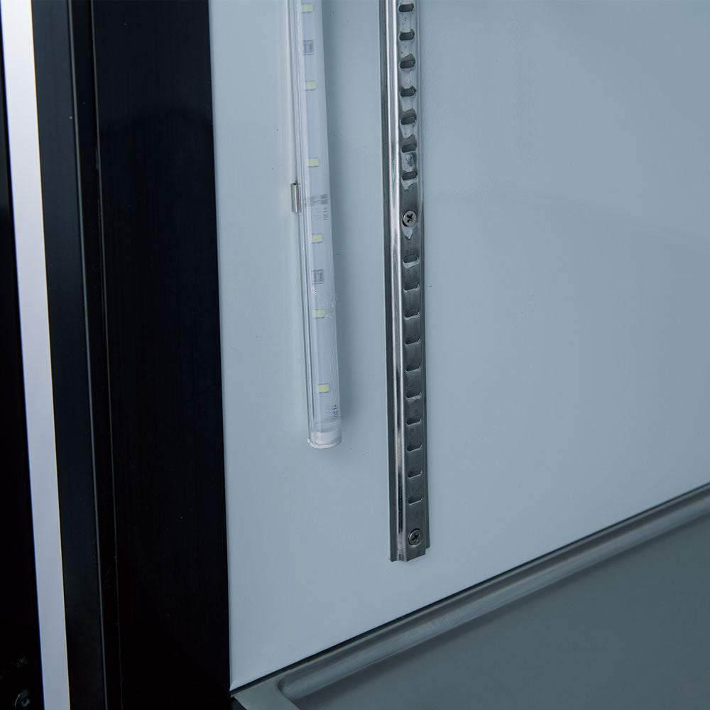 Coldline CLM-54R 54" Double Glass Swing Door Merchandiser Refrigerator with LED Lighting, Black