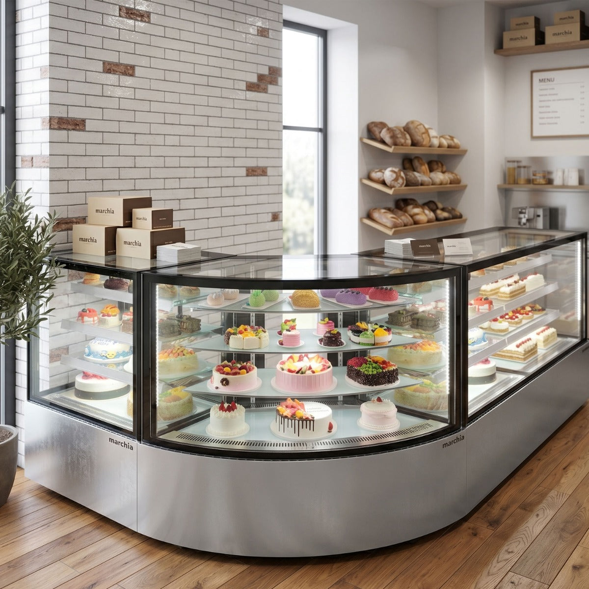 Marchia MBT-ST-C Corner Refrigerated Bakery Display Case