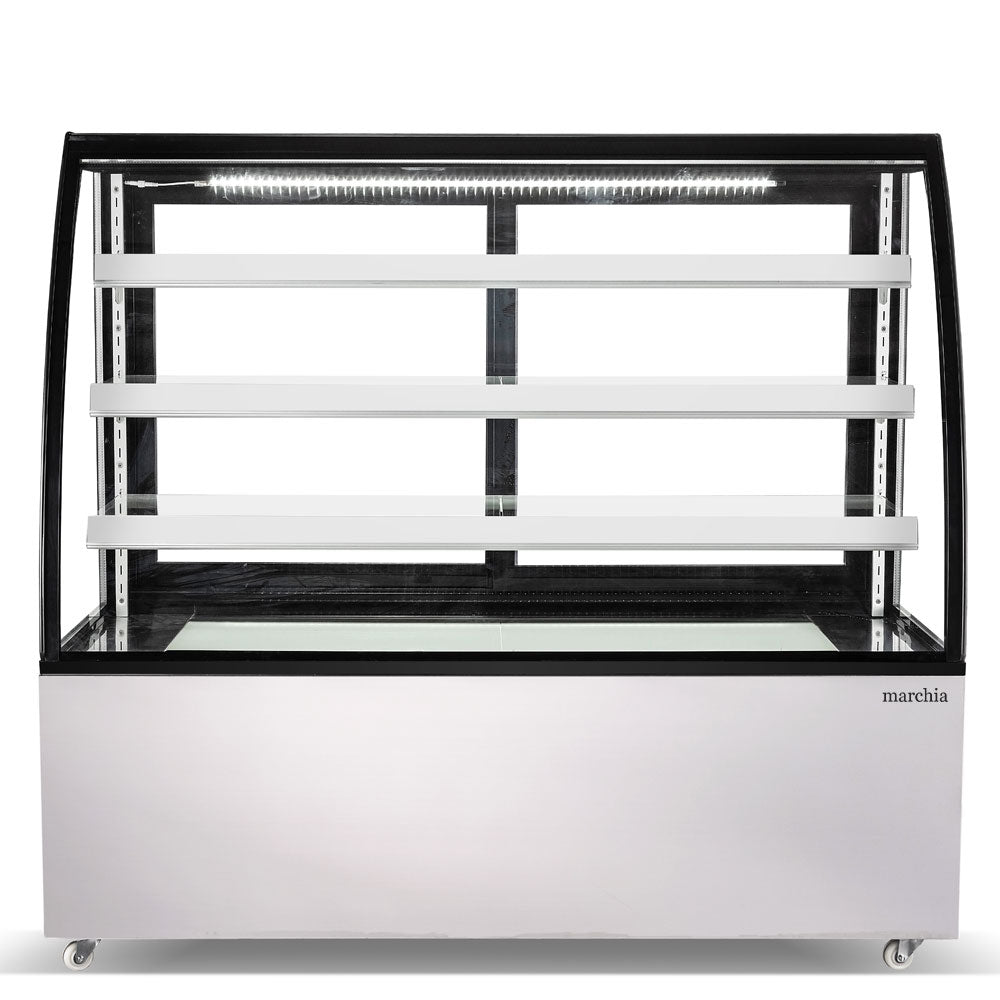 Marchia MBT60 60" Curved Glass Refrigerated Bakery Display Case, High Volume