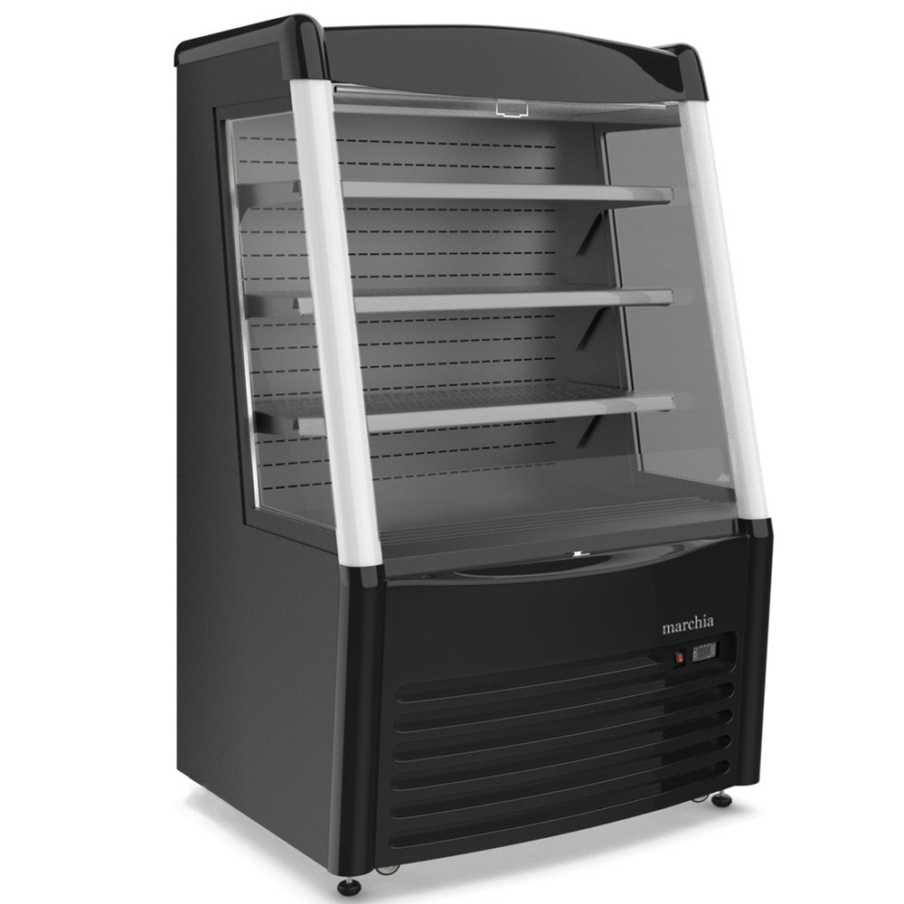 Marchia MDS390 36" Black Open Air Cooler, Grab and Go Refrigerator