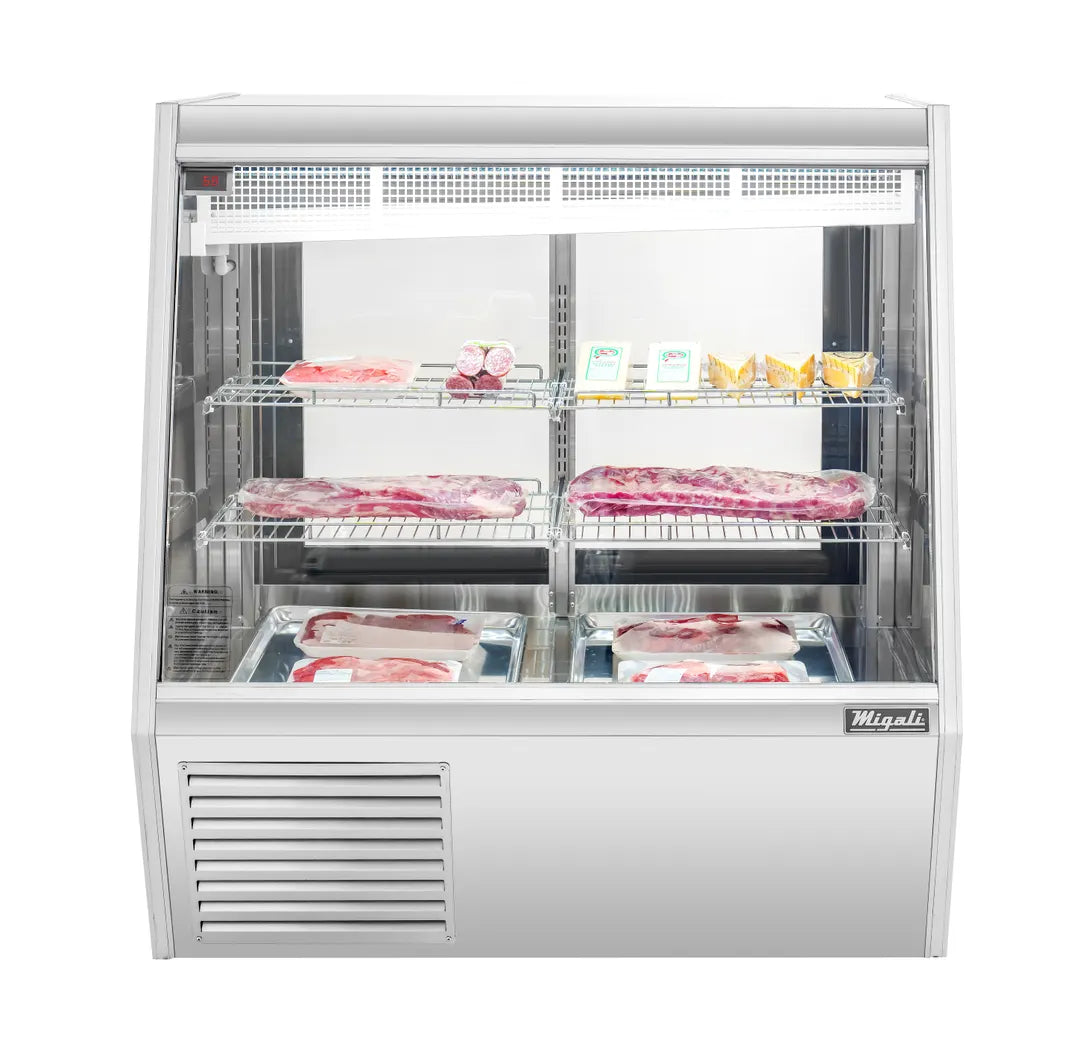 4 Foot Interchangeable Meat/Fish/Deli Case, Flat Glass Front C-DS-4