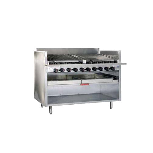MagiKitch'n FM Series 600 floor model radiant gas charbroiler, front angle view (representative image)