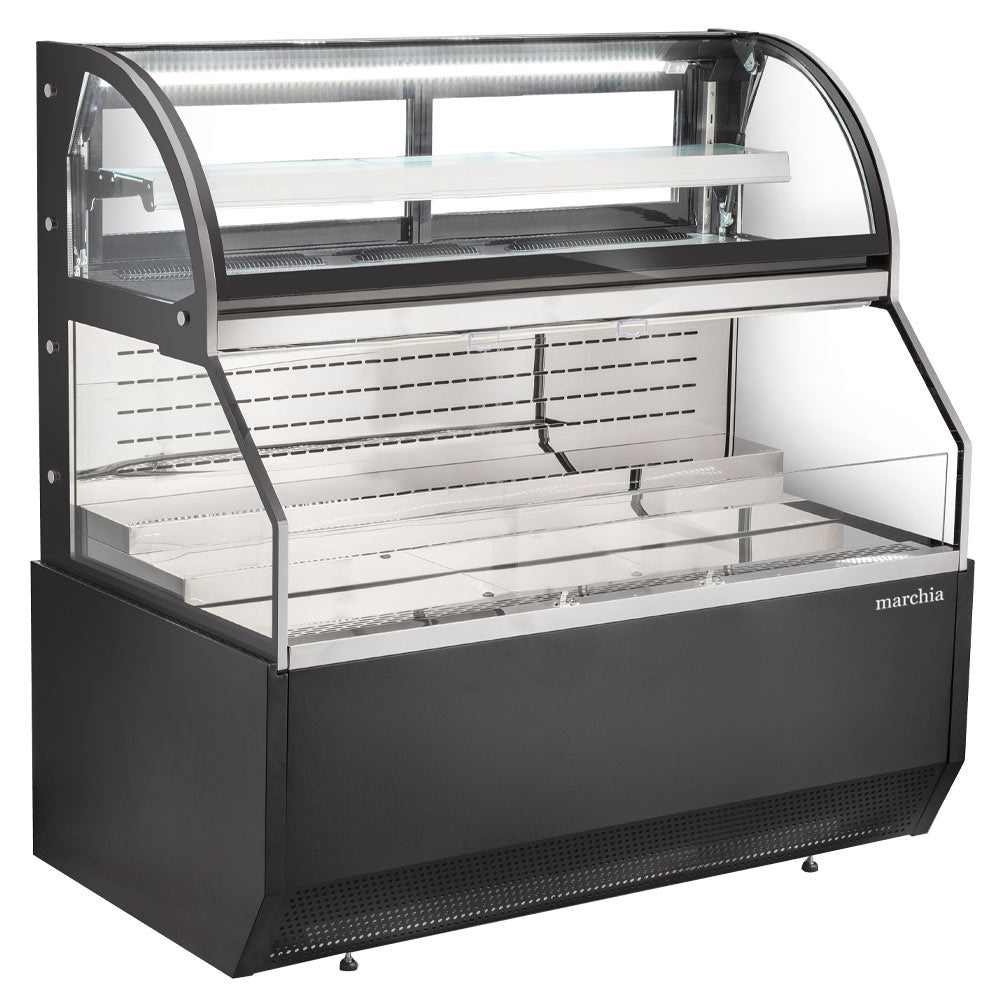 Marchia MSTAR60 60" Black Dual Service Open Air Display Case Merchandiser