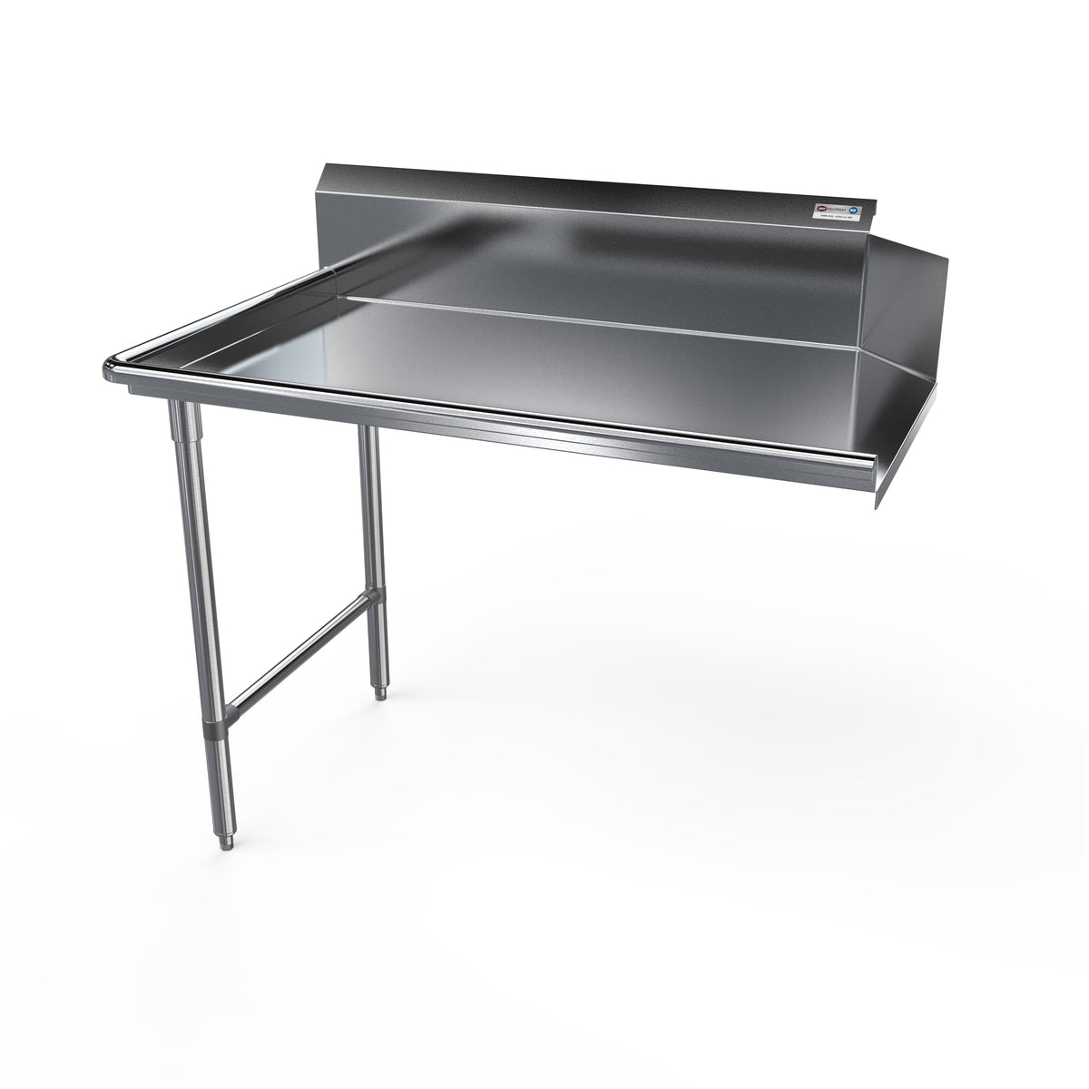 NBR Equipment CDT-72L-16 72" Clean Straight Dishtable w/ Left Table, 10" Backsplash, Steel Legs