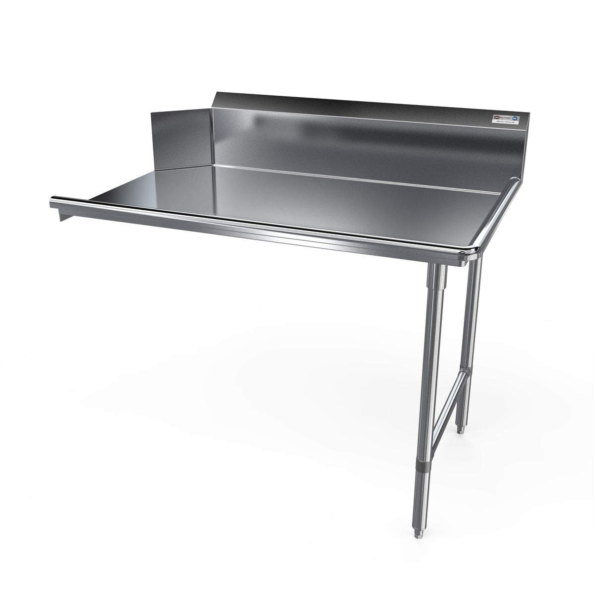 NBR Equipment CDT-96R-16 96" Clean Straight Dishtable w/ Right Table, 10" Backsplash, Steel Legs