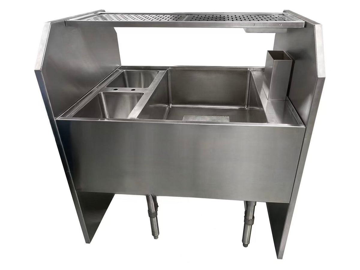 NBR Equipment NPTS-4235 Pass-Thru Combo Underbar Ice Bin/Cocktail Station
