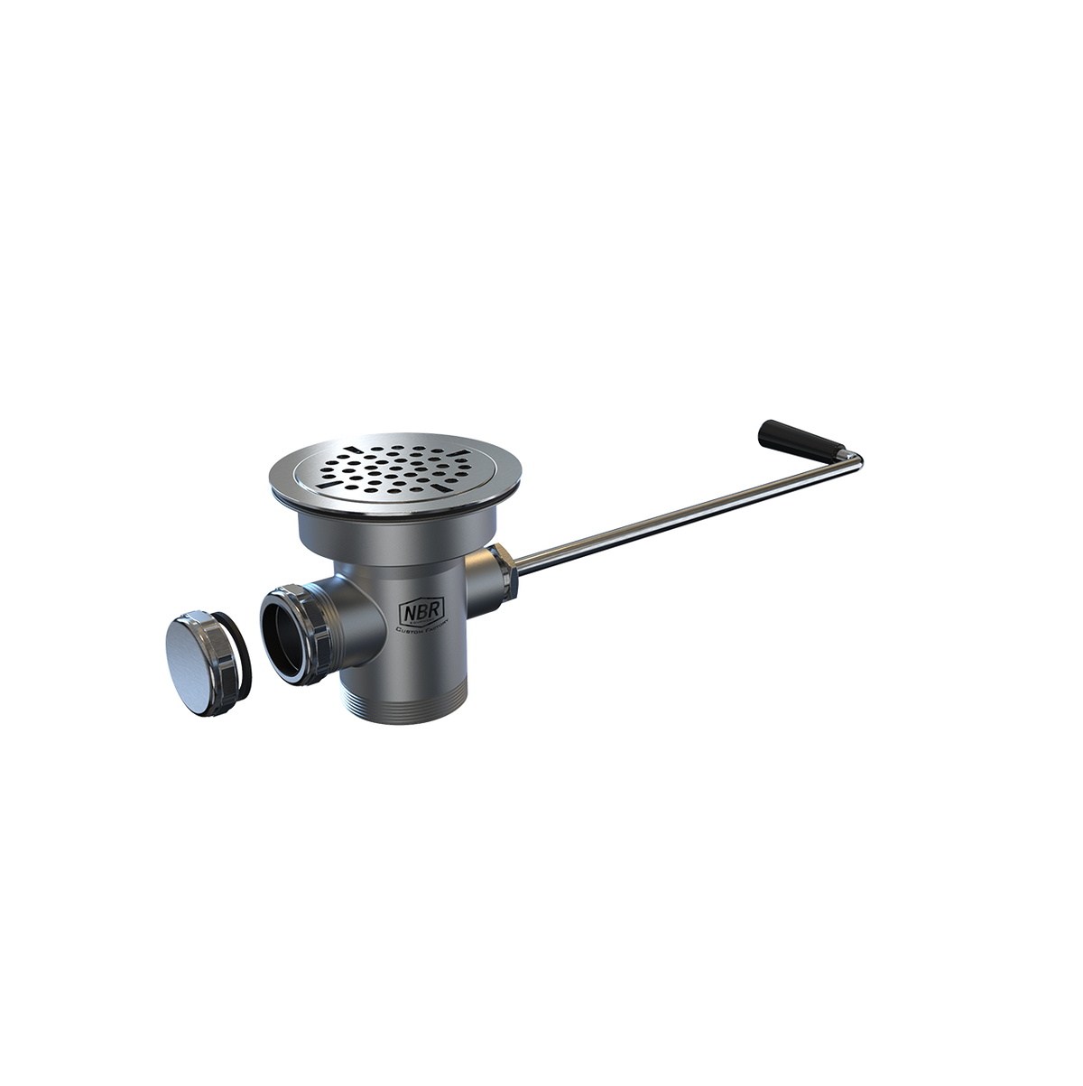 NBR Equipment P5TD2 Twist Handle Waste Drain with Overflow Cap