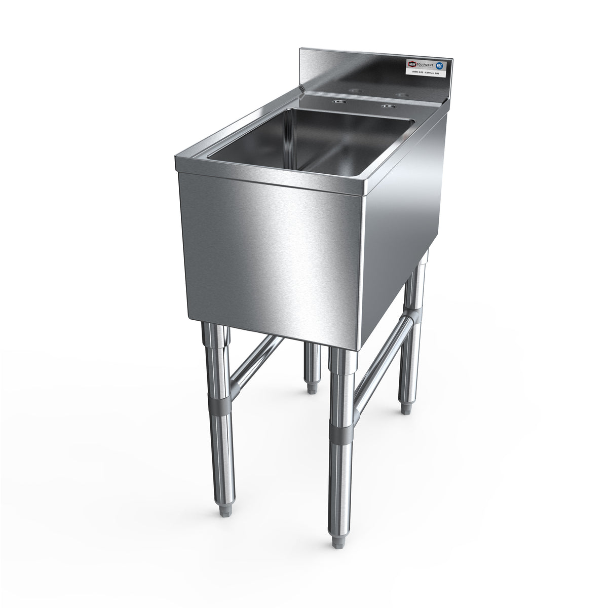 NBR Equipment UD-1-1014-1221V Slim-Line Underbar Dump Sink, 1 Compartment without Drainboard