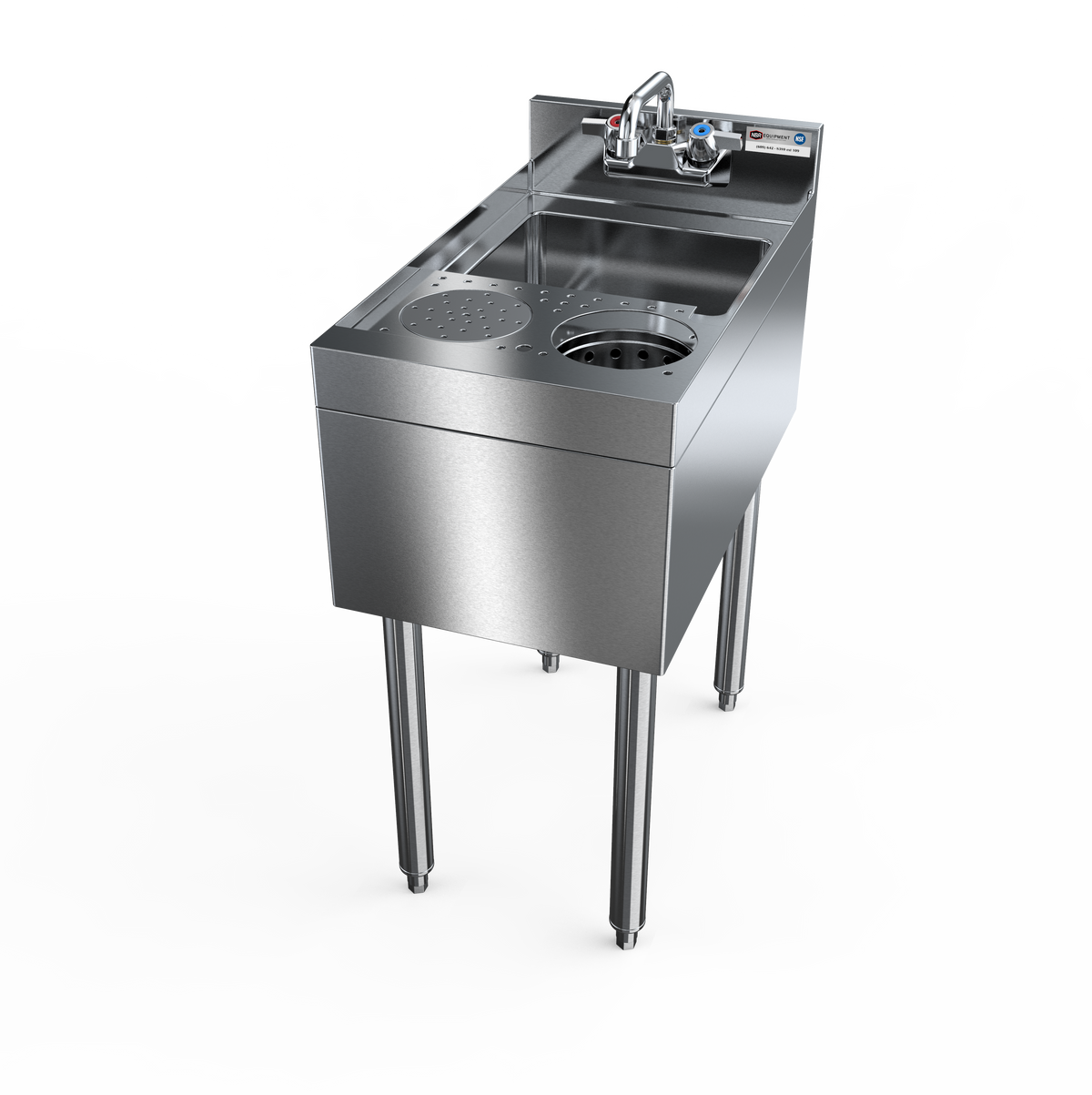 NBR Equipment UMRDS-1424 Underbar Mixology Unit, 18ga T304 - 14"W x 24"D x 32.5"H