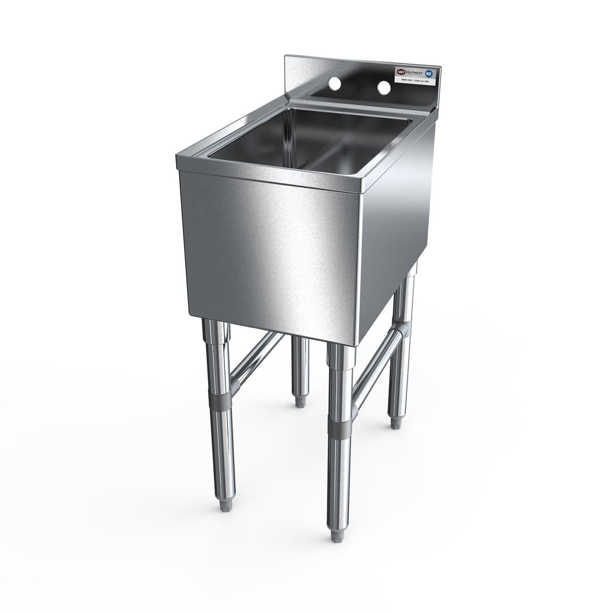 NBR Equipment UW-1-1014-1218V Slim-Line Underbar Dump Sink, 1 Compartment without Drainboard