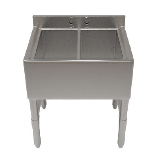 NBR Equipment UW-4-101410-48 Slim-Line Underbar Sink Unit, 4 Compartment without Drainboard