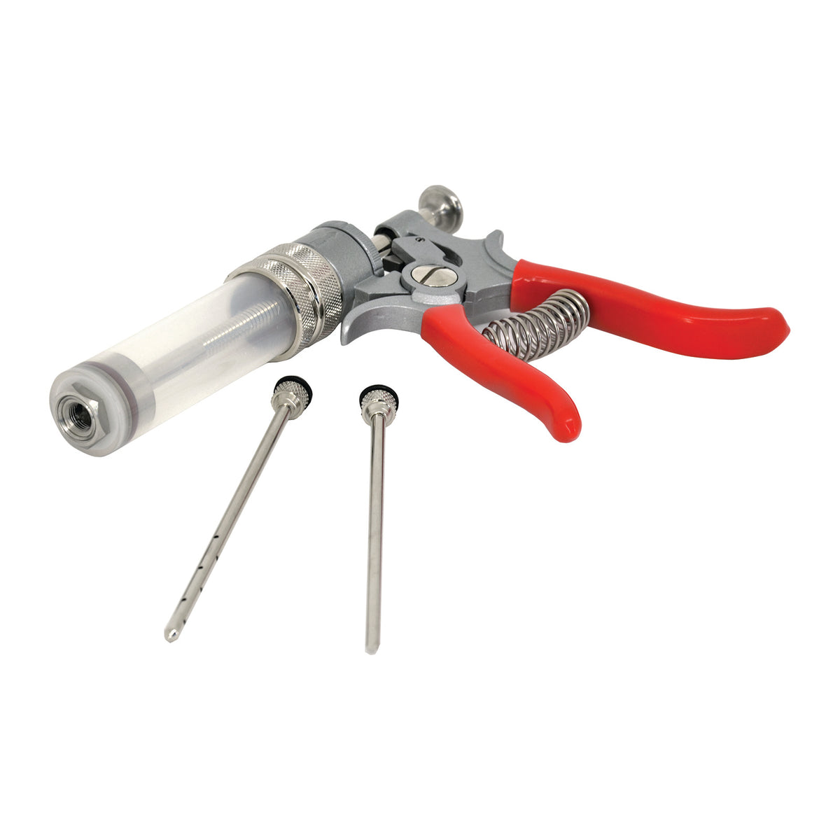 Omcan 10080 Dial-O-Matic Meat Pump, 2 Needle Set, Hand Kitchen Injector, Stainless Steel