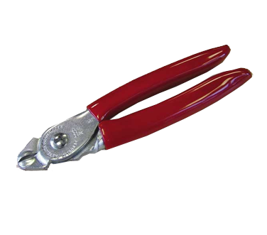 Omcan 10480 Hog Ring Spring Loaded Pliers, Steel Construction, 8" Jaw, Red Finish - 1/Case