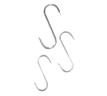 Omcan 10497 S Hook Meat Hook, 140mm x 5mm (5-1/2" x 3/16"), Stainless Steel Construction