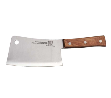 Omcan 10558 6" Kitchen Cleaver Knife, Stainless Steel Blade, Wood Handle