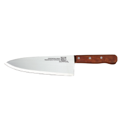 Omcan 11477 Chef Knife - 10" Stamped Cook Knife, Stainless Steel Blade, Wood Handle, Medium Size