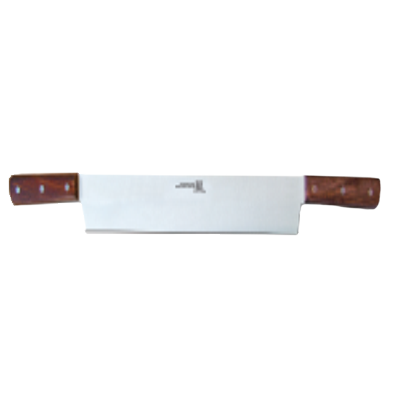 Omcan 11518 Cheese Knife - 14" Forged Stainless Steel Blade, Double Wood Handles, 14"-16" Length