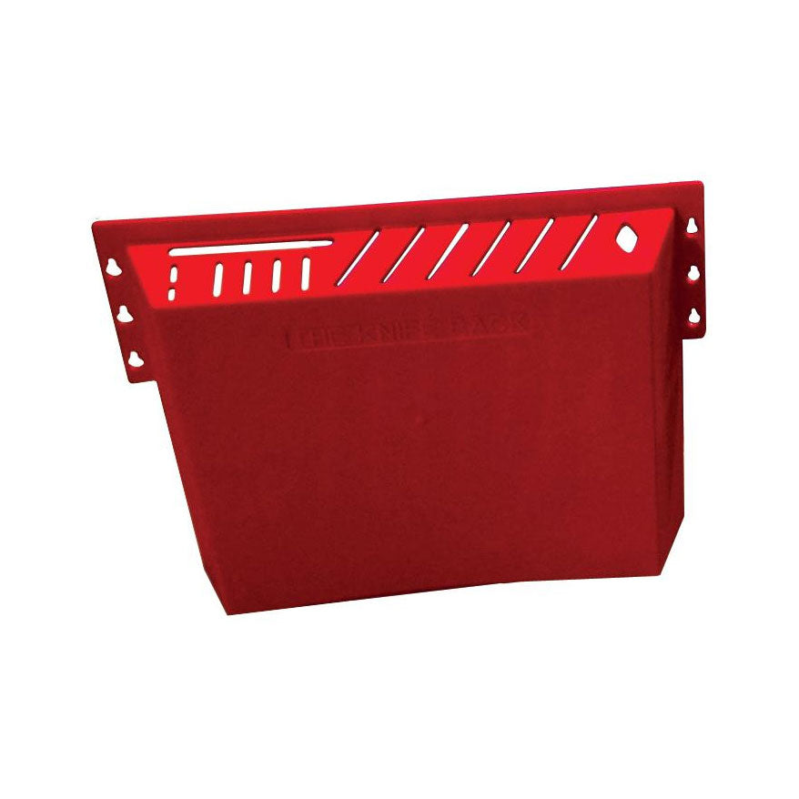 Omcan 11543 Kitchen Knife Rack, Holds 12 Knives, 1 Cleaver & 1 Steel, Red Plastic, 14 Slots | 12.5" Wide