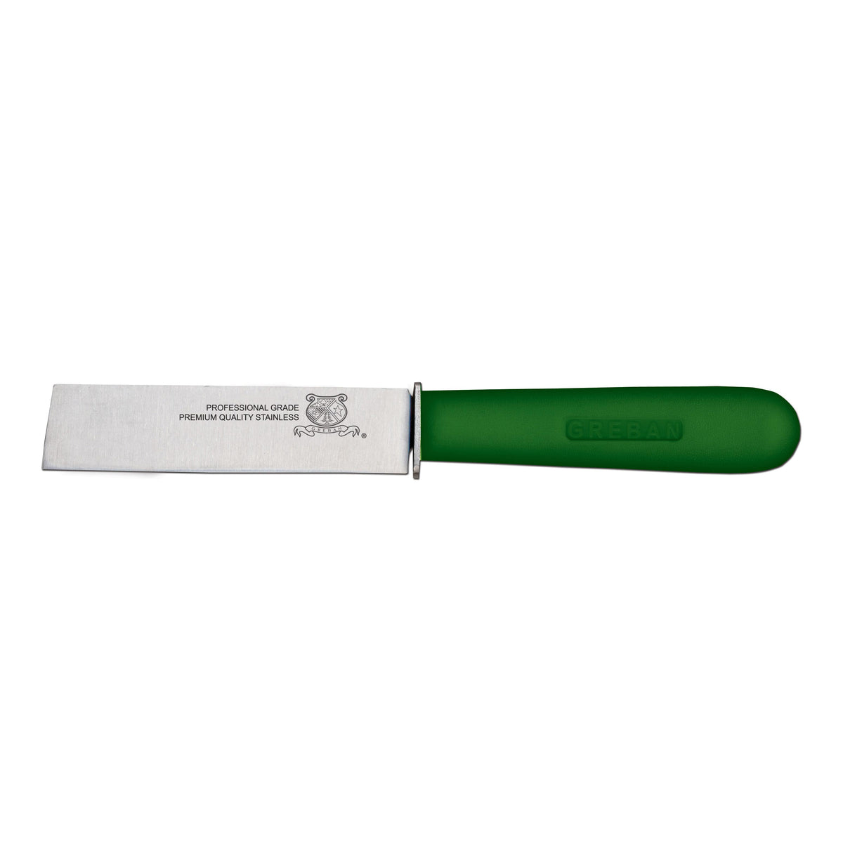 Omcan 11604 Cut-Off Knife, 4-1/2" Guard Blade, Stamped Green Plastic Handle, Steel, 3-4"