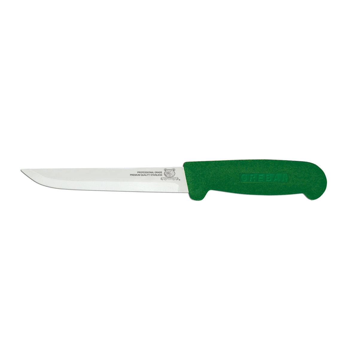 Omcan 11677 Boning Knife 6" Straight Stainless Steel Blade, Green Polypropylene Handle, Stamped