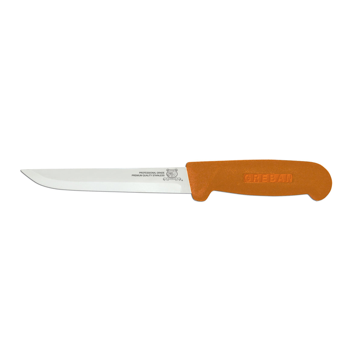 Omcan 11707 Boning Knife, 6" Straight Stainless Steel Blade, Orange Polypropylene Handle